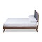 Baxton Studio Ines Dark Grey Upholstered Walnut Finished King Size Platform Bed 156-9409-9433 - alternate 6